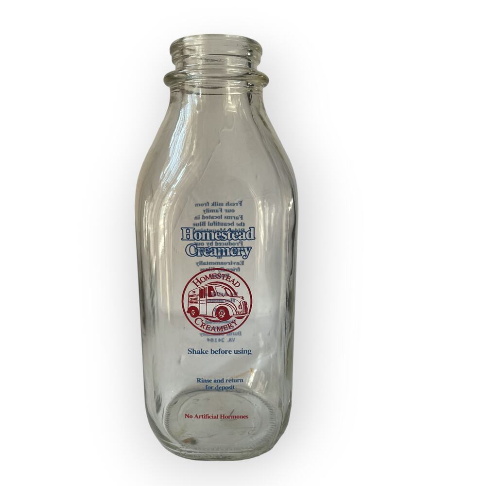 Homestead Creamery Milk Bottle 1 Quart - 2017 Burnt Chimney, Virginia